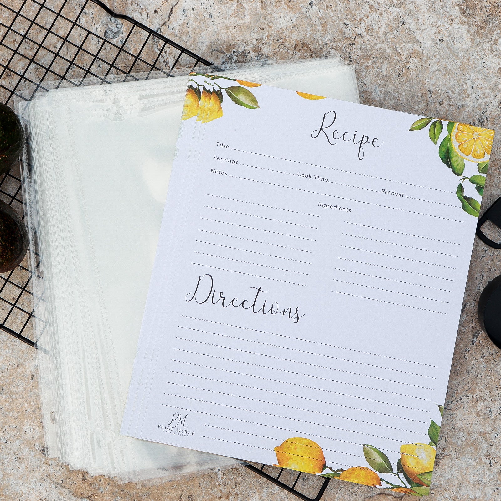 8.5x11 8-5x11-recipe-binder-cards-covers-refill-set-paige-mcrae-home-decor