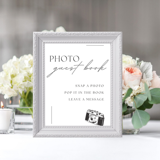 Photo Guest Book Table Sign