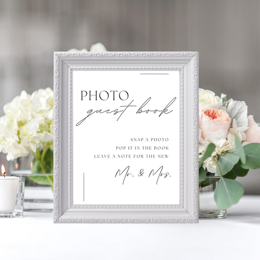 Photo Guest Book Table Sign