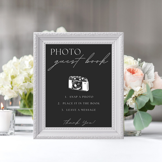 Photo Guest Book Table Sign