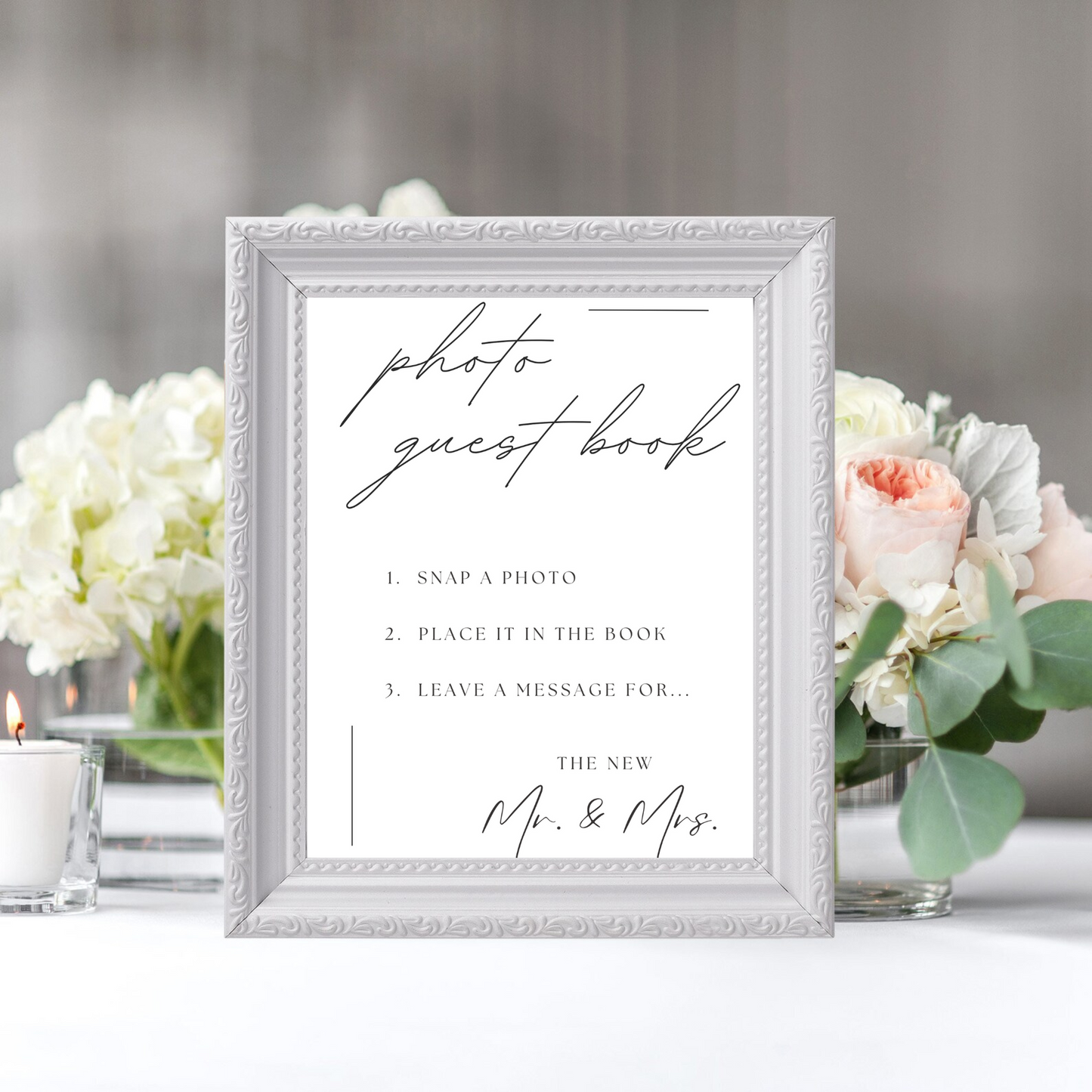 Photo Guest Book Table Sign