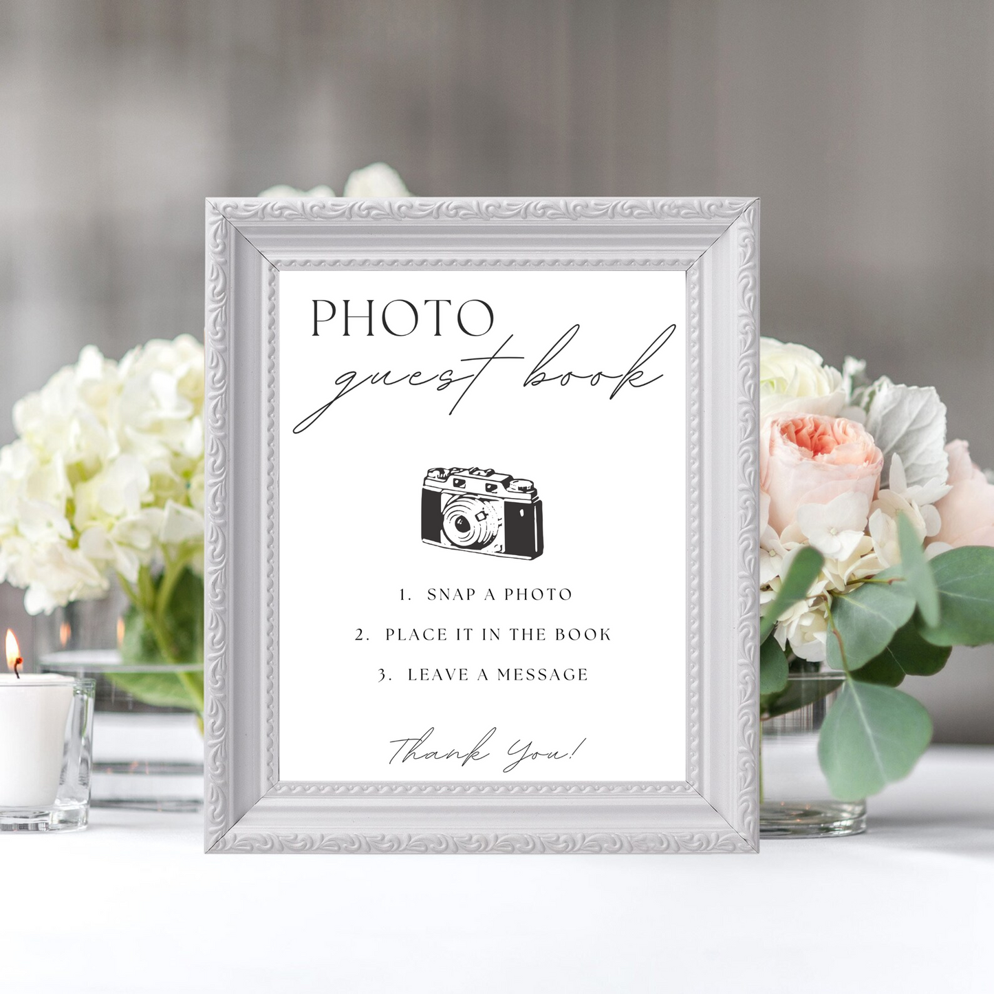 Photo Guest Book Table Sign