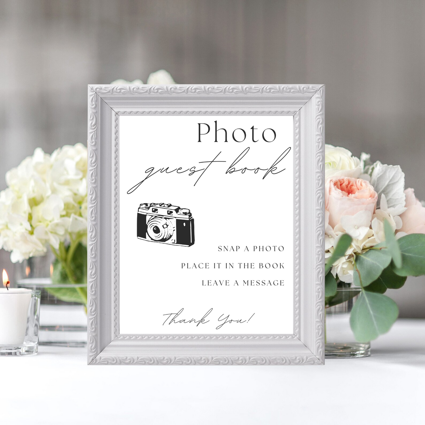 Photo Guest Book Table Sign