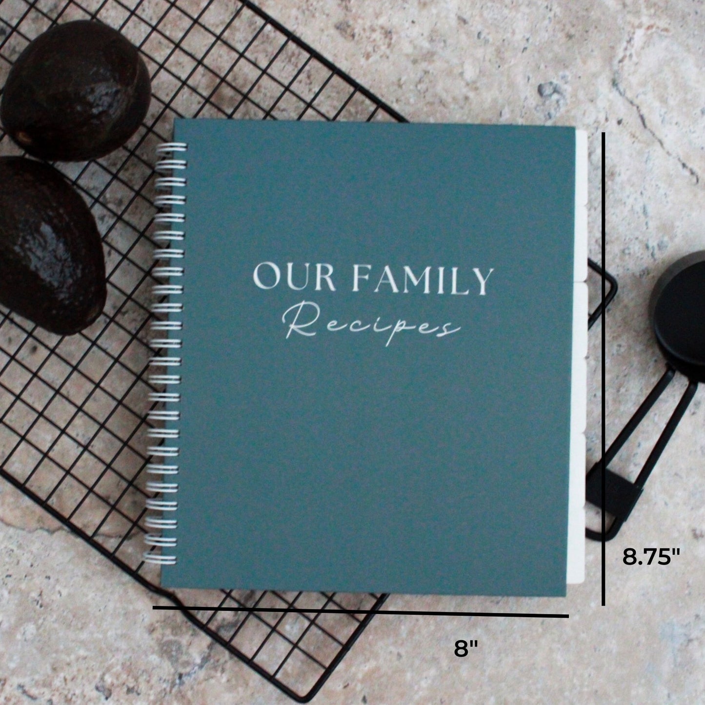 Spiral Family Recipe Book - Slate