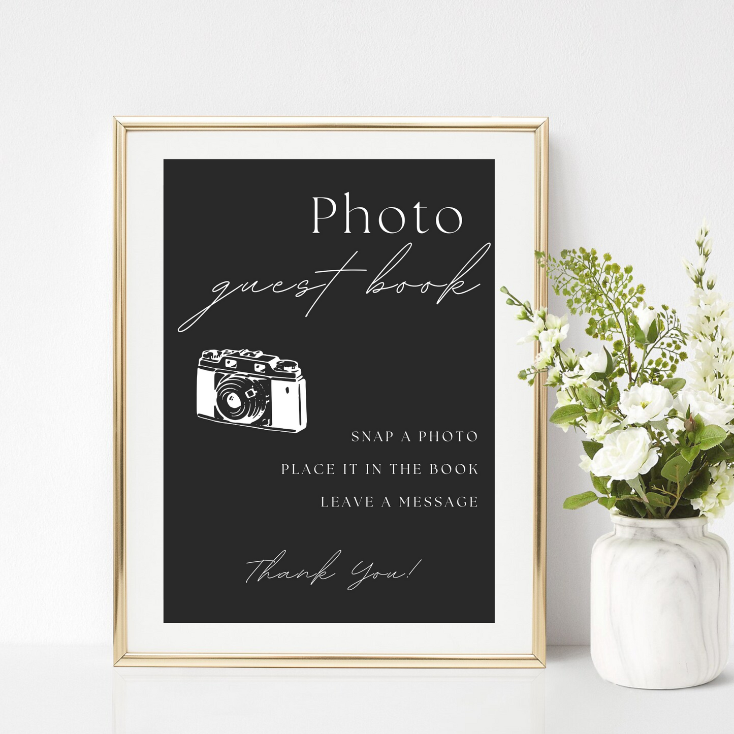 Photo Guest Book Table Sign