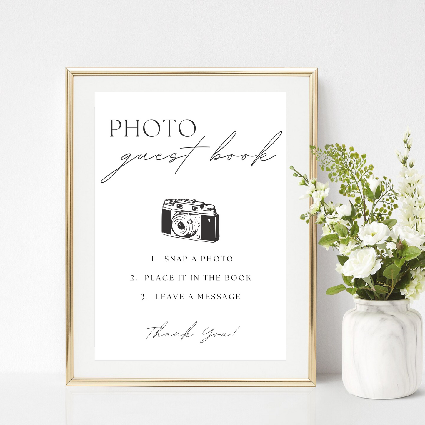 Photo Guest Book Table Sign