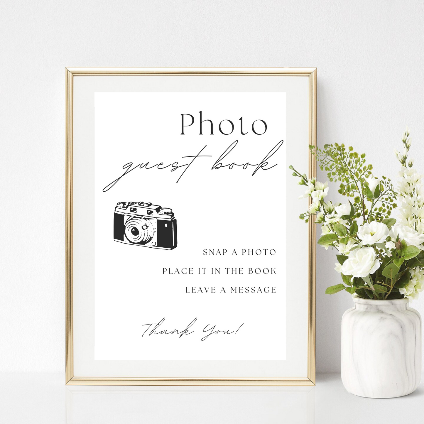 Photo Guest Book Table Sign