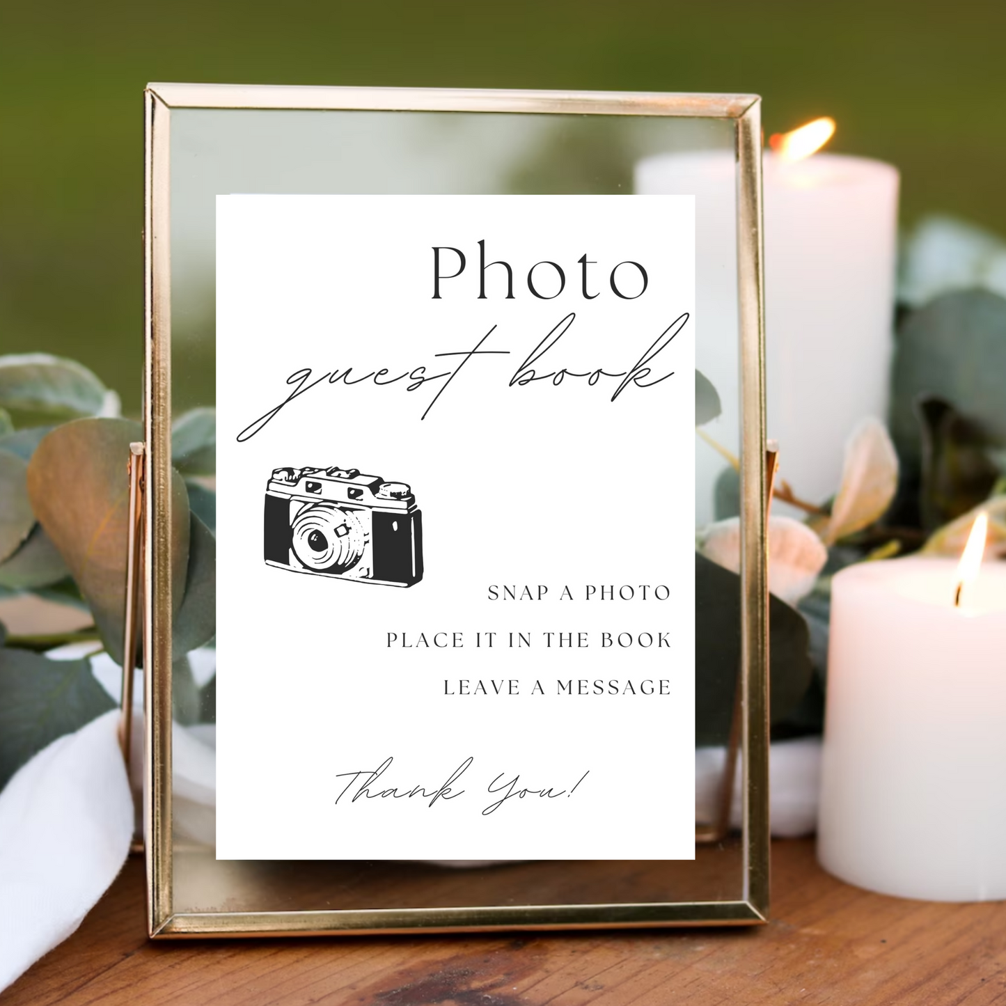 Photo Guest Book Table Sign