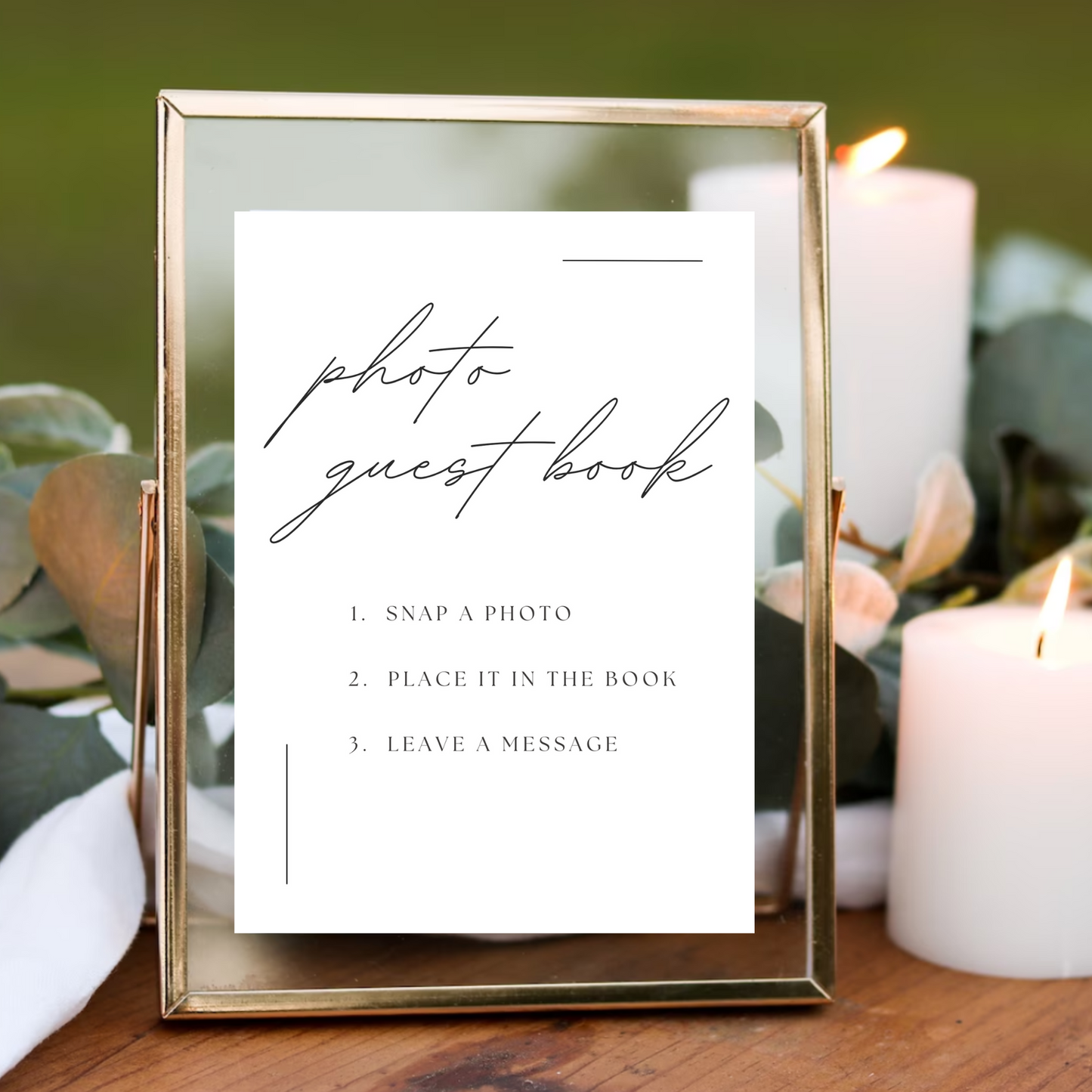 Photo Guest Book Table Sign