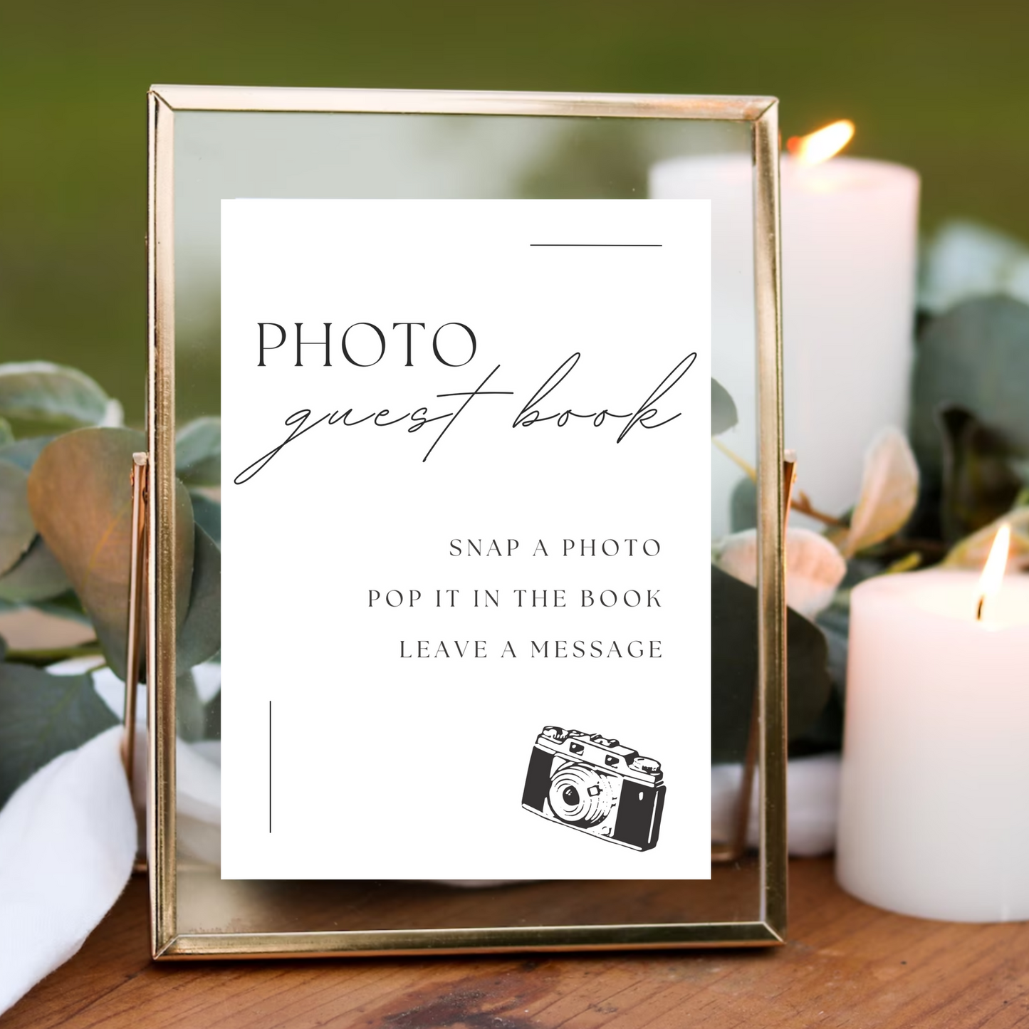 Photo Guest Book Table Sign