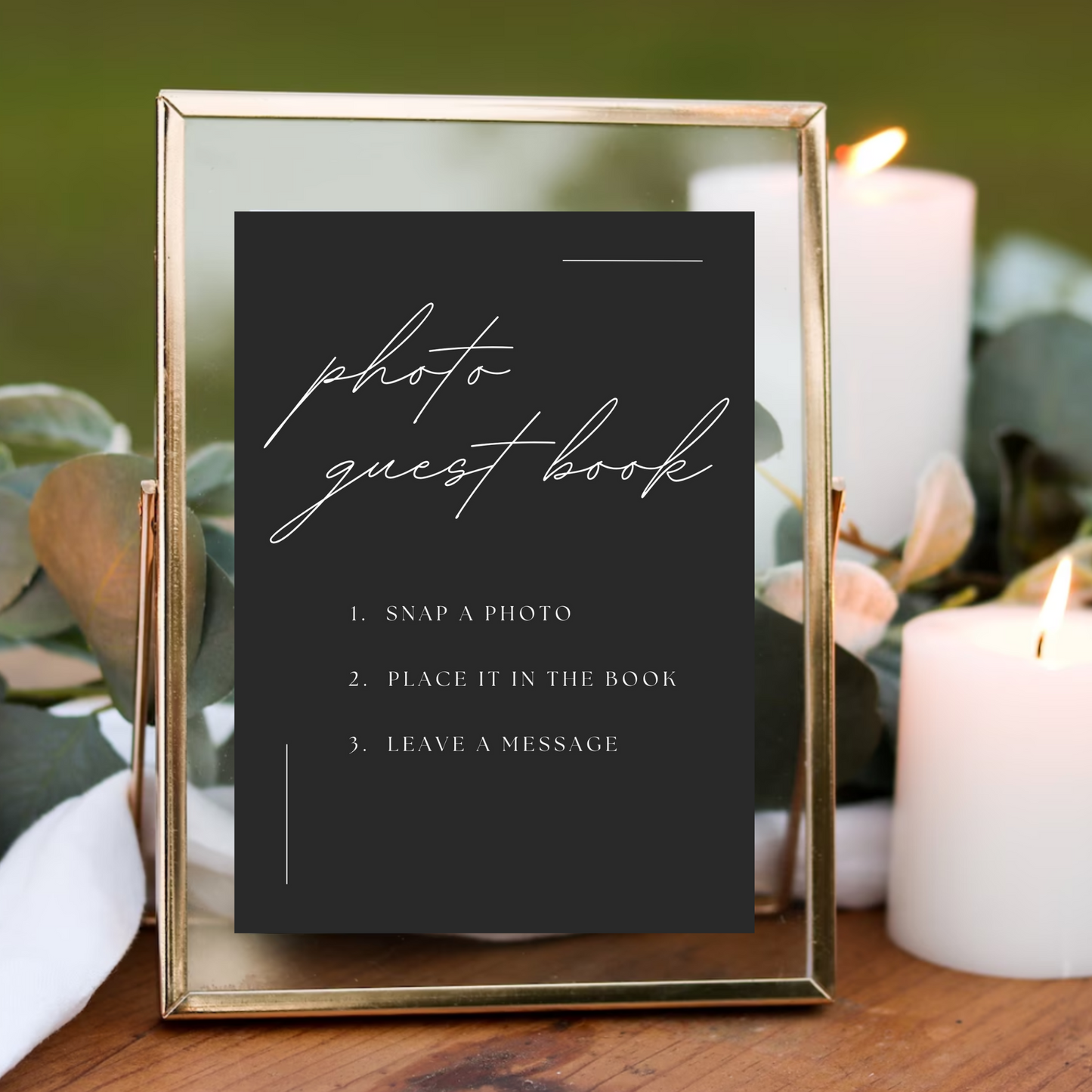 Photo Guest Book Table Sign