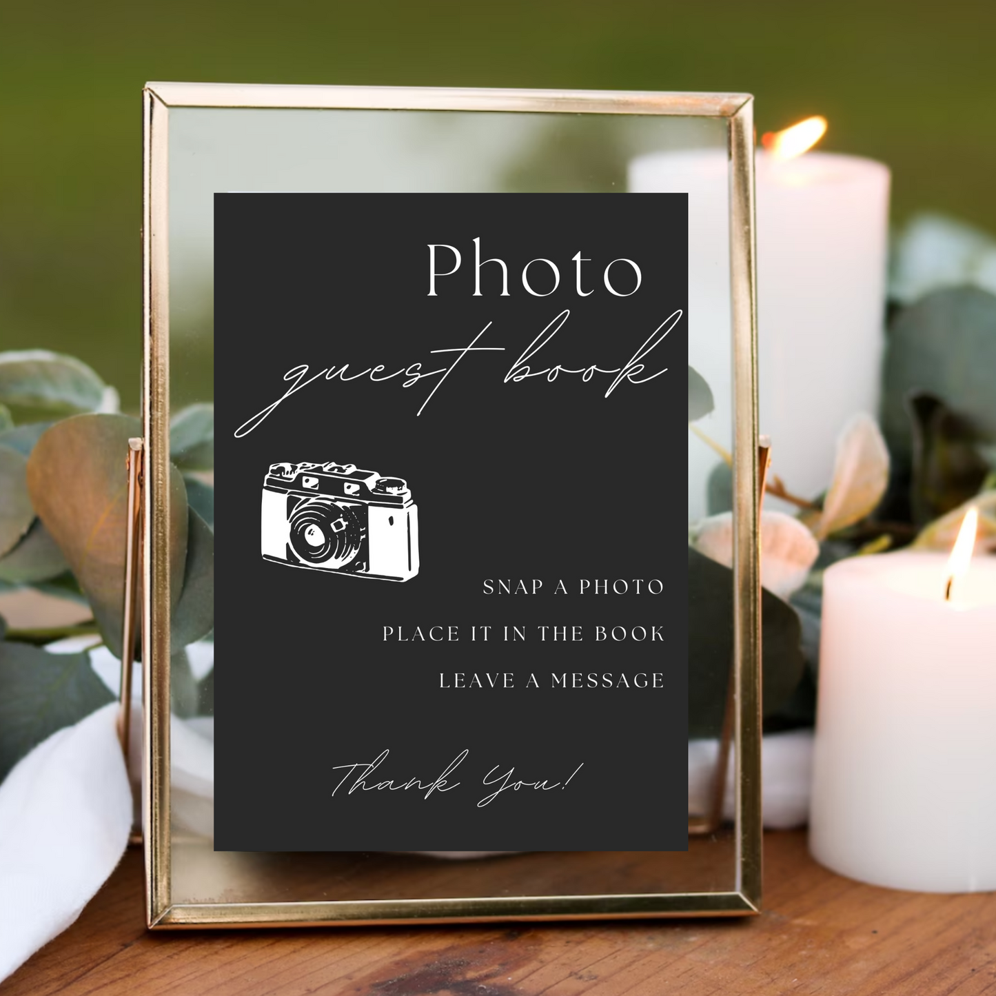 Photo Guest Book Table Sign