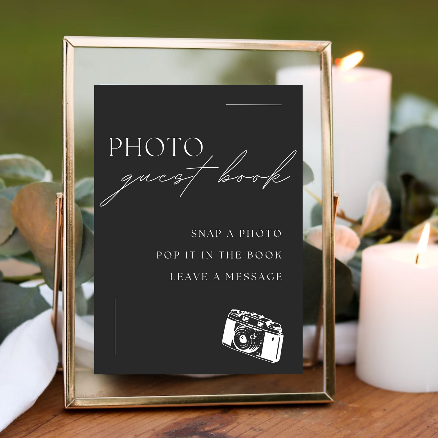 Photo Guest Book Table Sign