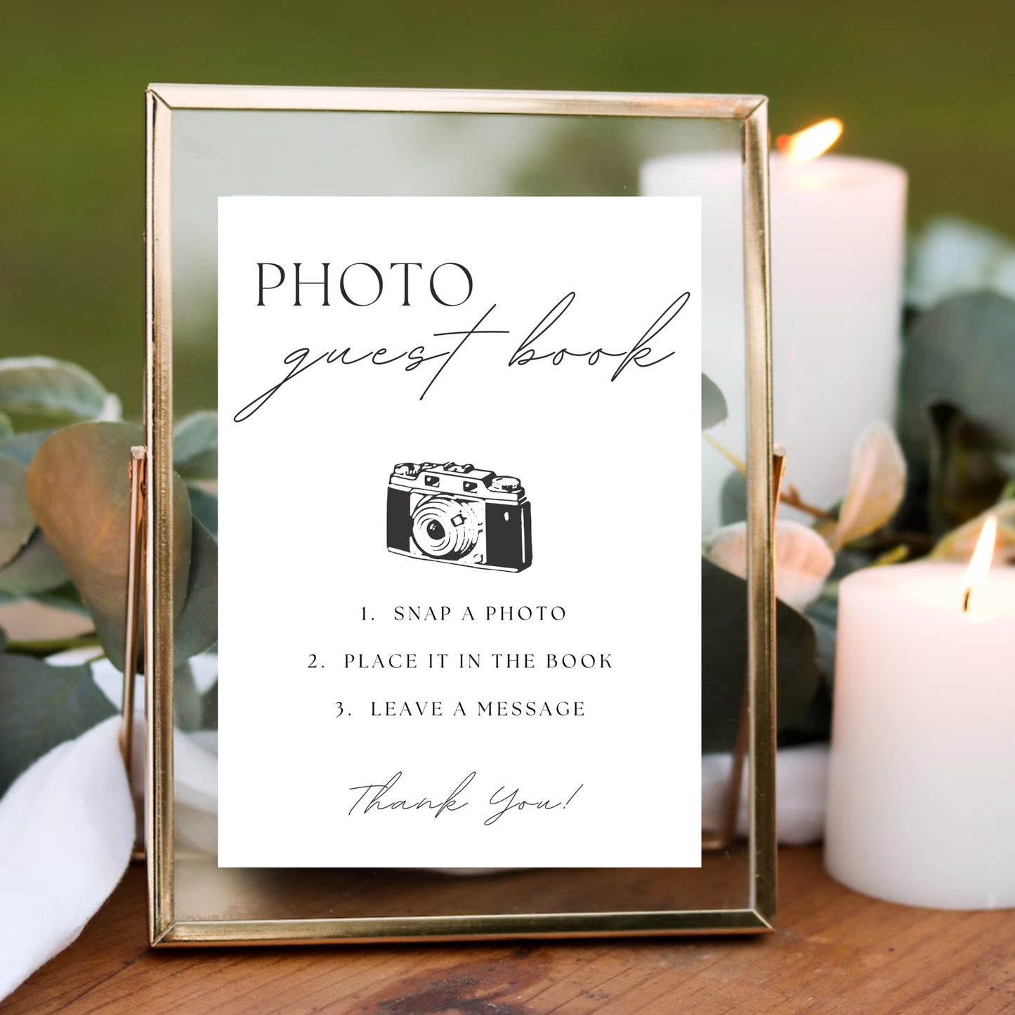 Photo Guest Book Table Sign