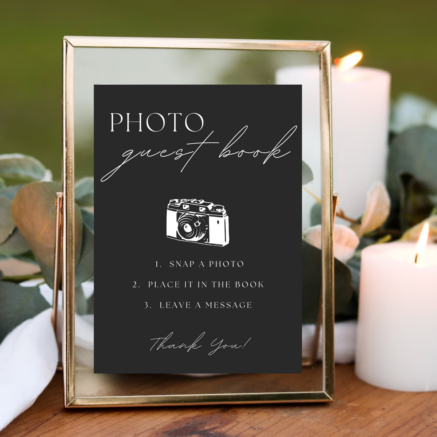 Photo Guest Book Table Sign