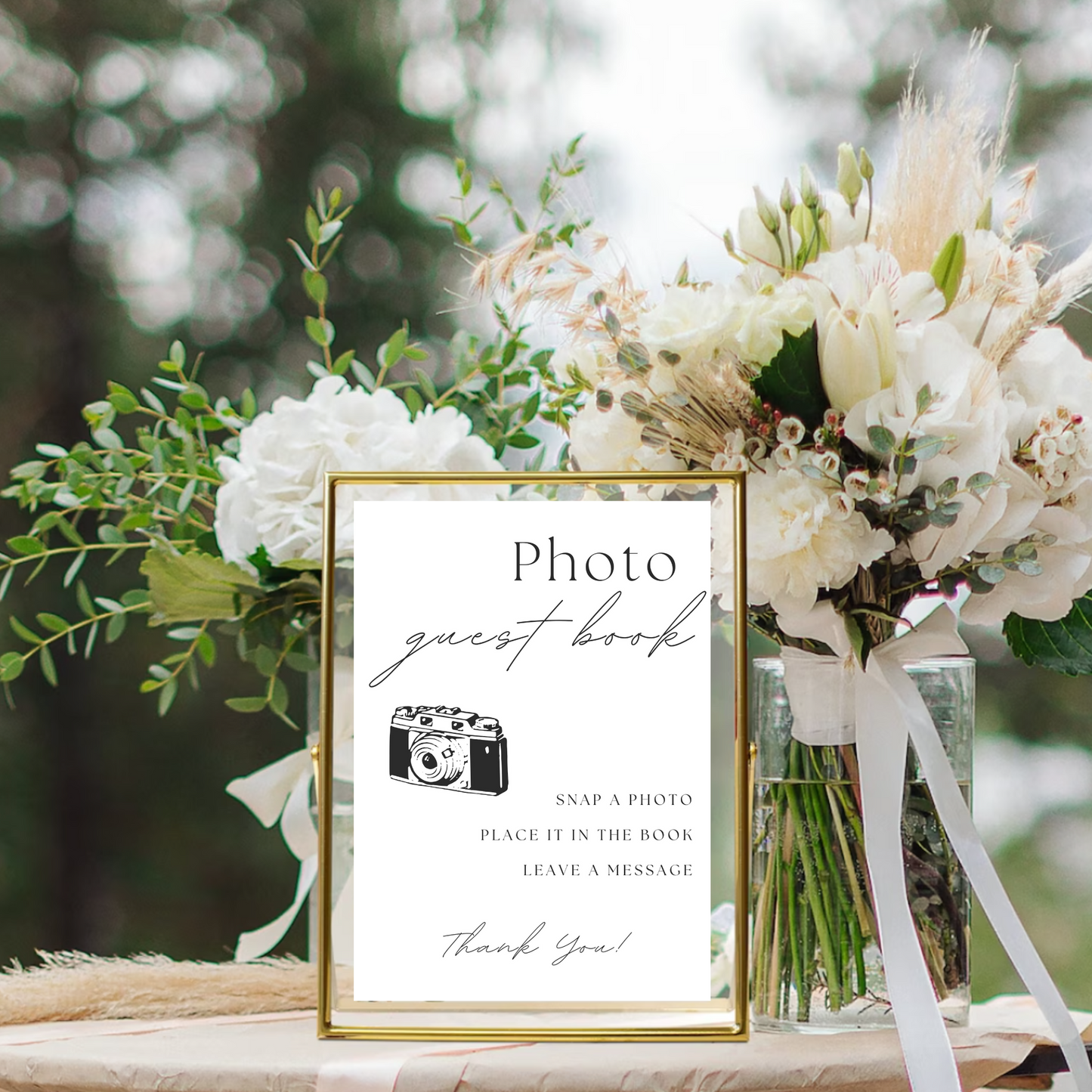 Photo Guest Book Table Sign