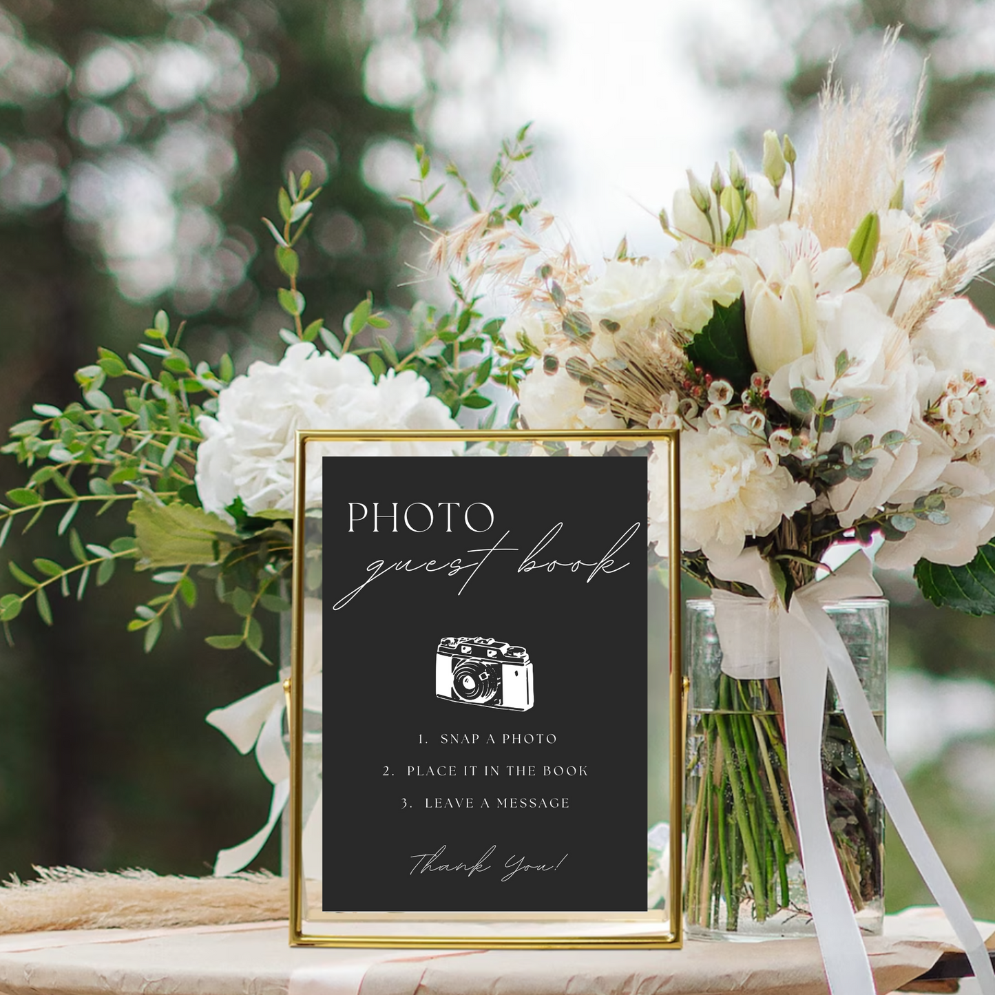 Photo Guest Book Table Sign