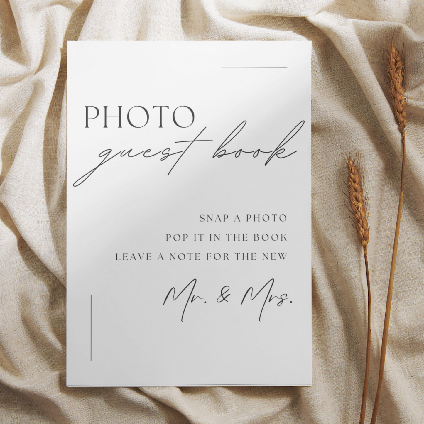 Photo Guest Book Table Sign