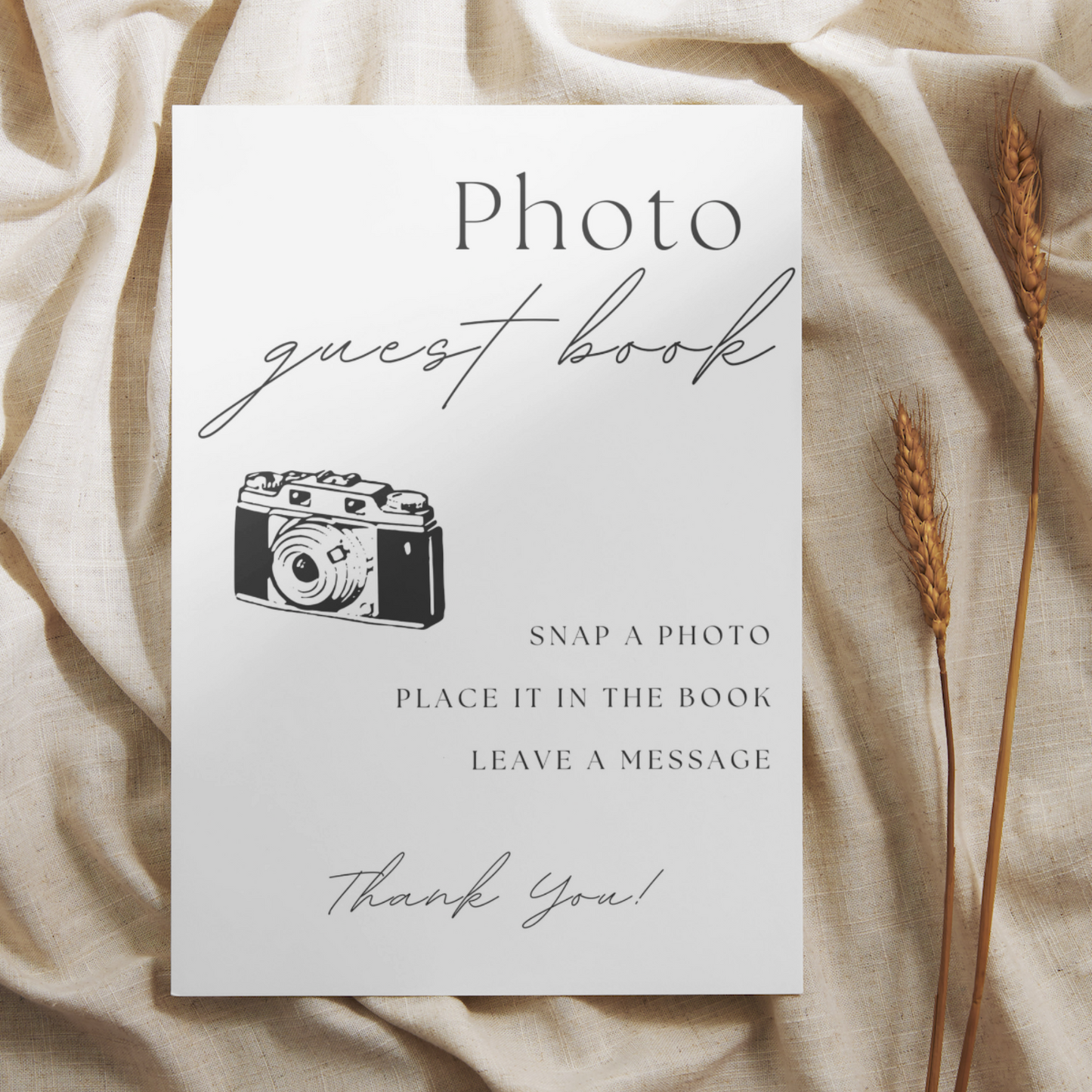 Photo Guest Book Table Sign