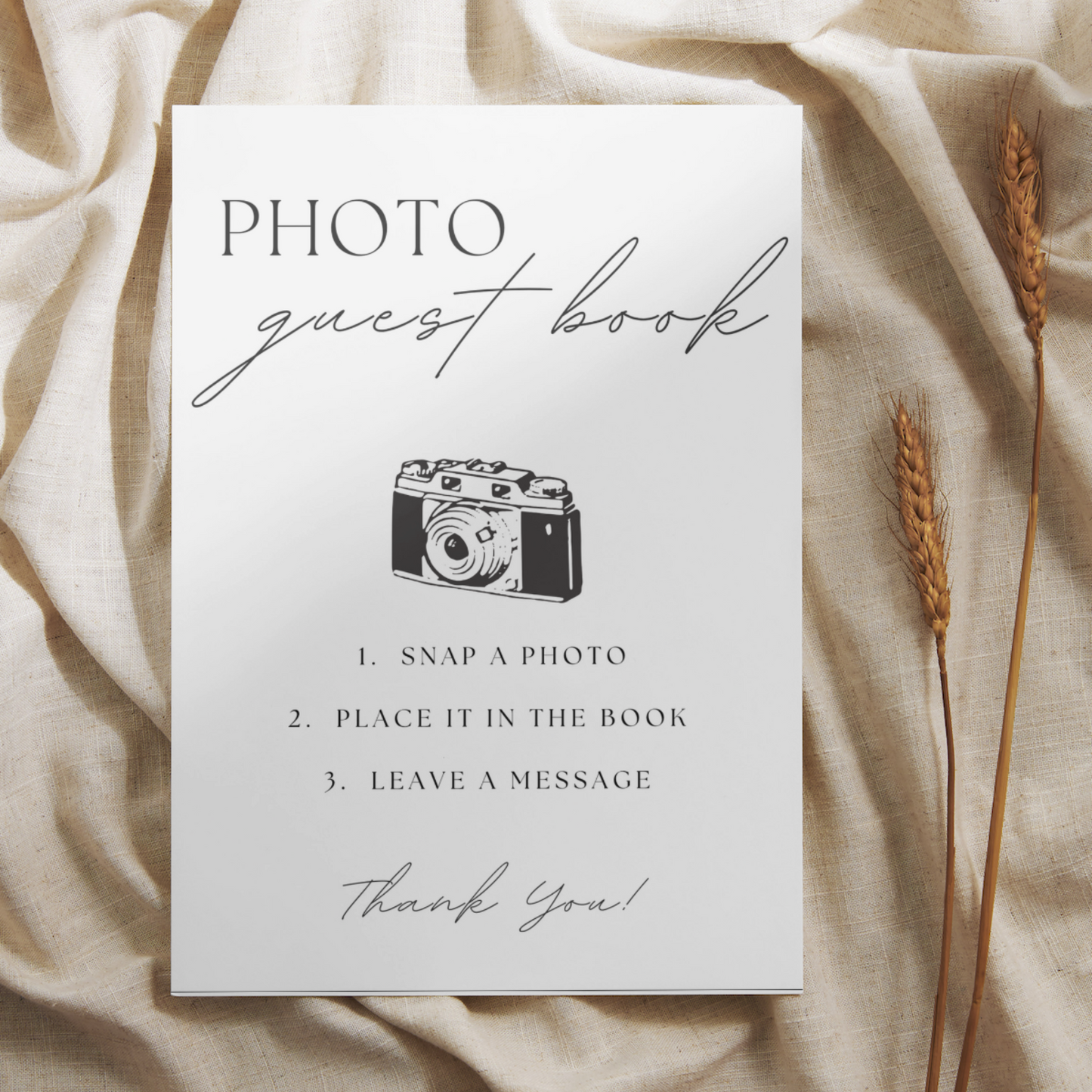 Photo Guest Book Table Sign