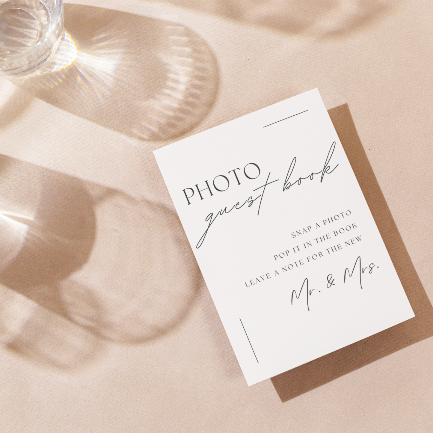 Photo Guest Book Table Sign