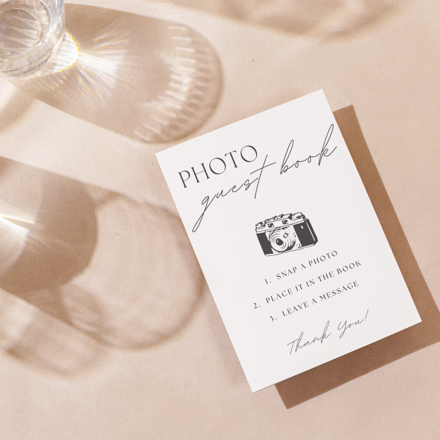 Photo Guest Book Table Sign