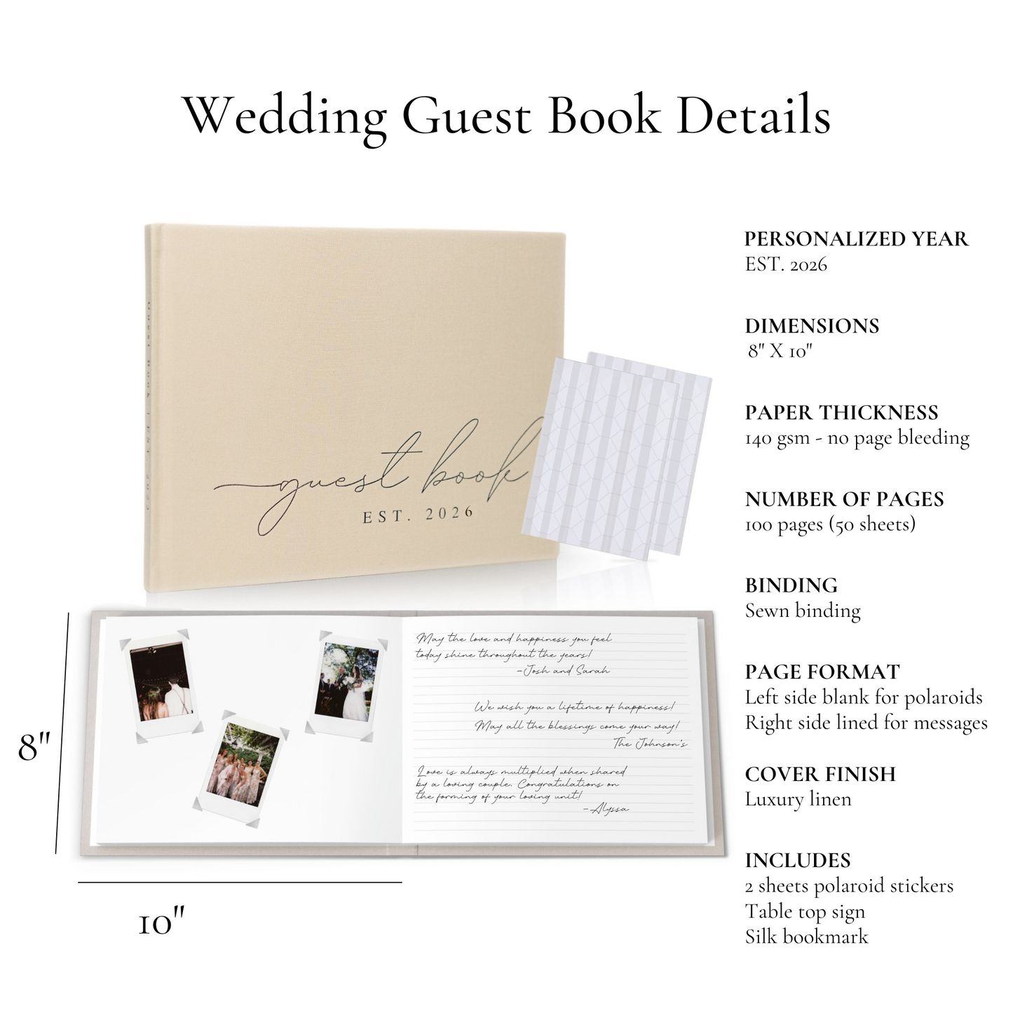 Wedding Guest Books (Beige)