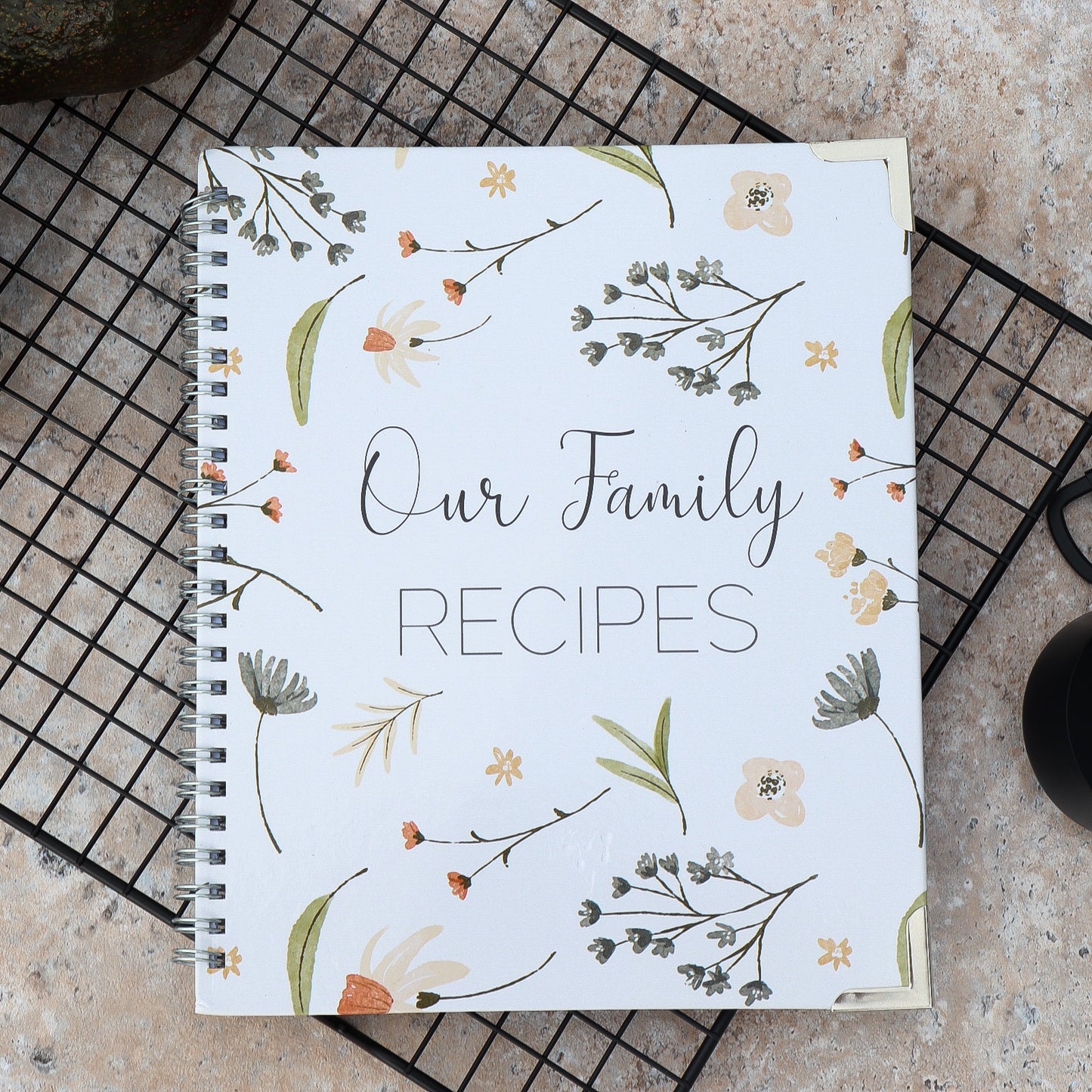 Spiral Family Recipe Book - Floral