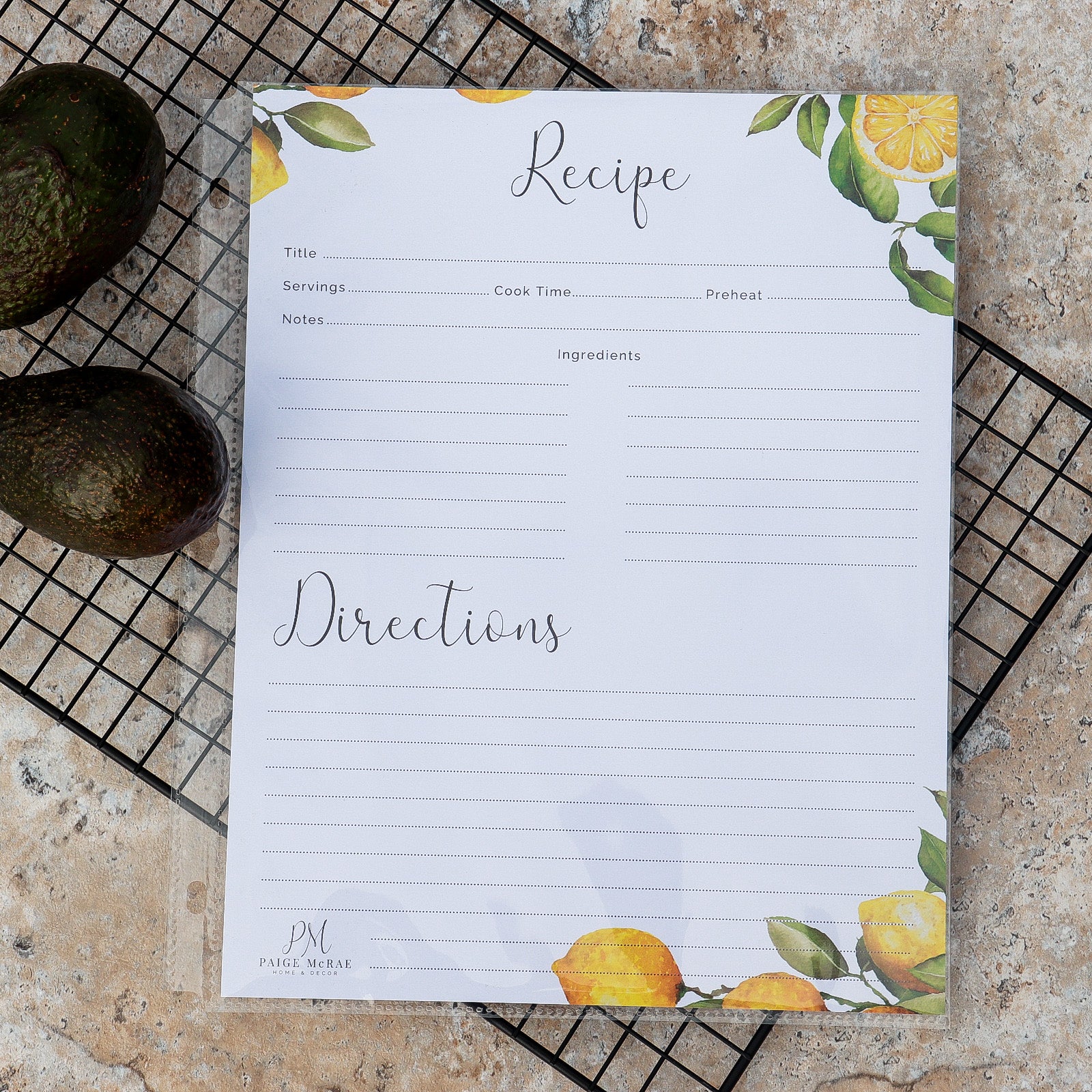 8.5x11" Recipe Binder Cards & Covers - Refill Set Paige McRae Home & Decor 8.5x11" Recipe Binder Cards & Covers - Refill Set Paige McRae Home & Decor