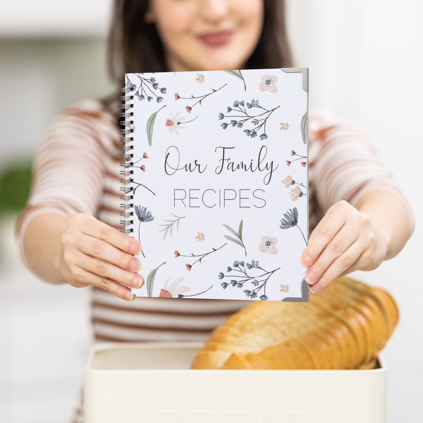 Spiral Family Recipe Book - Floral